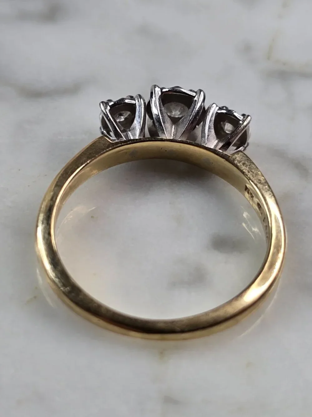 Womens Vintage Estate 10K Yellow Gold Diamond Ring 2.5g E5187